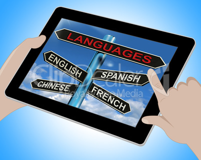 Languages Tablet Means English Chinese Spanish And French