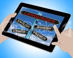 Languages Tablet Means English Chinese Spanish And French
