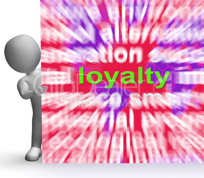 Loyalty Word Cloud Sign Shows Customer Trust Allegiance And Devo