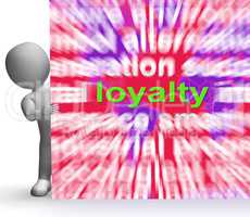 Loyalty Word Cloud Sign Shows Customer Trust Allegiance And Devo