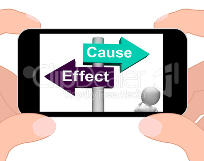 Cause Effect Signpost Displays Consequence Action Or Reaction