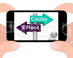 Cause Effect Signpost Displays Consequence Action Or Reaction