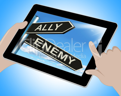 Ally Enemy Tablet Shows Friend Or Adversary