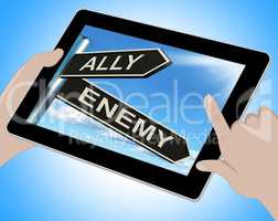 Ally Enemy Tablet Shows Friend Or Adversary