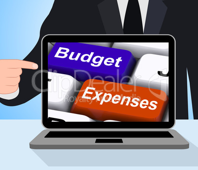 Budget Expenses Keys Displays Company Accounts And Budgeting