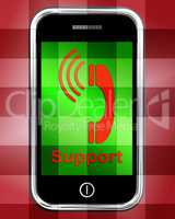 Support On Phone Displays Call For Advice