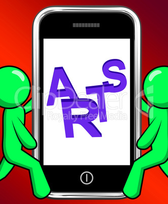 Arts On Phone Displays Creative Design Or Artwork