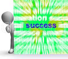 Success Word Cloud Sign Shows Succeed Winning Triumph And Victor