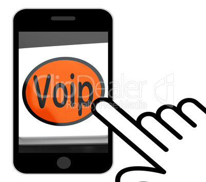 Voip Button Displays Voice Over Internet Protocol Or Broadband T