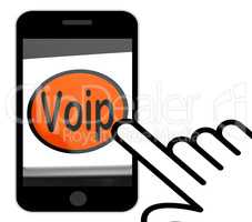 Voip Button Displays Voice Over Internet Protocol Or Broadband T