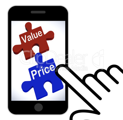 Value Price Puzzle Displays Worth And Cost Of Product