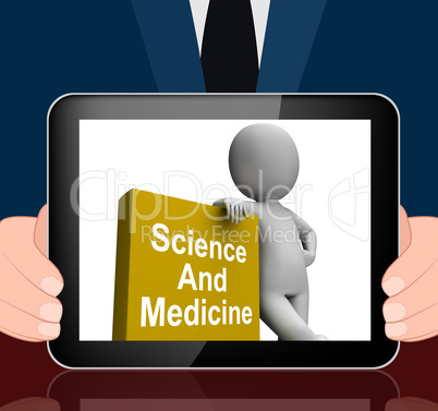 Science And Medicine Book With Character Displays Medical Resear