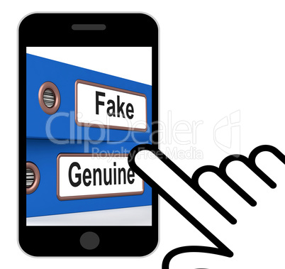 Fake Genuine Folders Displays Real Or Imitation Products