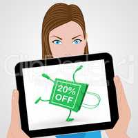 Handstand Shopping Bag Displays Sale Discount Twenty Percent Off