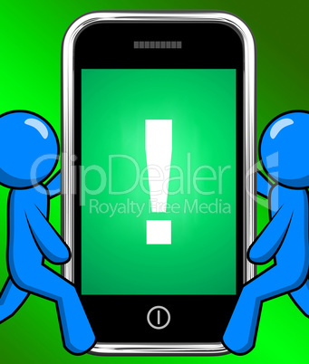 Exclamation Mark On Phone Displays Attention Warning