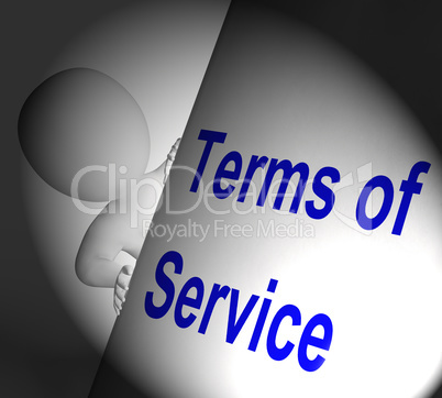 Terms Of Service Sign Displays User And Provider Agreement