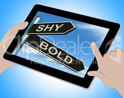 Shy Bold Tablet Means Introvert Or Extrovert
