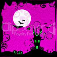 Haunted House Shows Trick Or Treat And Autumn