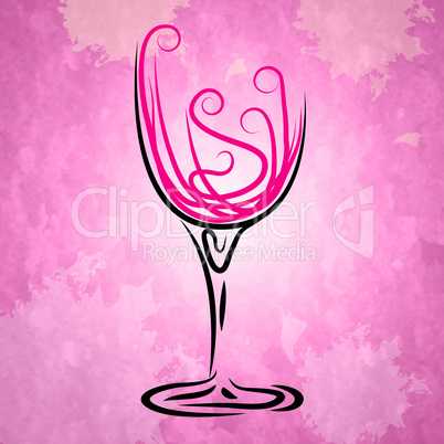 Wine Glass Indicates Alcohol Cheerful And Vineyard