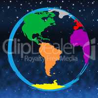 World Colourful Represents Colours Globalise And Multicolored