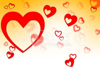 Hearts Rays Represents Valentine Day And Background