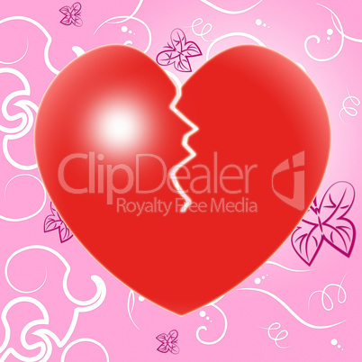 Broken Heart Indicates Valentine Day And Breakup