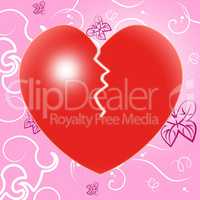 Broken Heart Indicates Valentine Day And Breakup