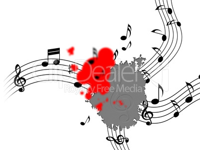 Splat Music Shows Musical Note And Clef