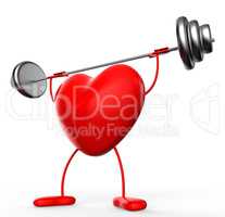 Fitness Weights Means Valentine Day And Athletic