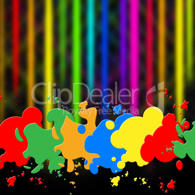 Splash Background Indicates Paint Colors And Splattered