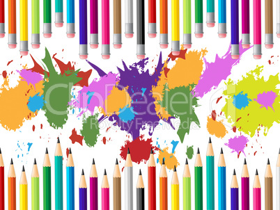 Color Pencils Represents Colours Multicolored And Tutoring