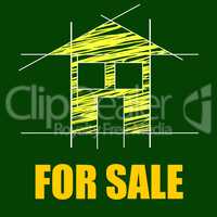 For Sale Shows Real Estate Agent And Architectural