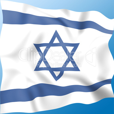 Flag Israel Indicates Middle East And Destination