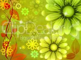 Floral Green Represents Florals Nature And Blooming