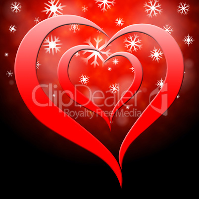 Background Heart Represents Valentine's Day And Affection