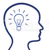 Ideas Think Shows Invention Innovation And Reflecting