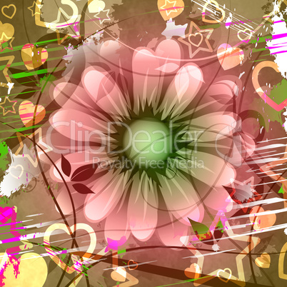 Floral Background Means Grunge Texture And Backgrounds