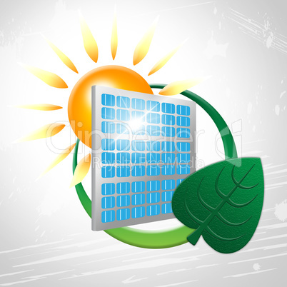 Solar Panel Shows Go Green And Environmentally