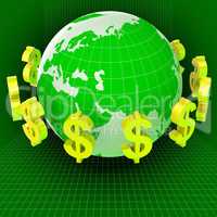 Forex Dollars Represents Currency Exchange And Cash