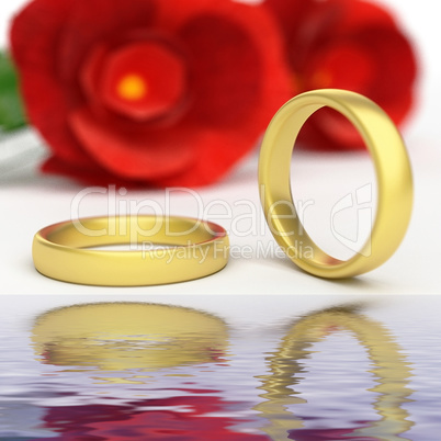 Wedding Rings Represents Reflective Reflect And Wedlock