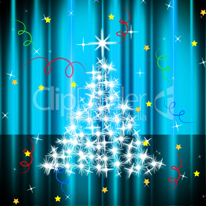 Xmas Tree Represents Live Event And Celebration