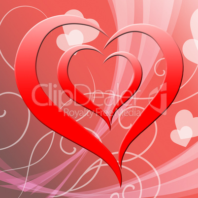 Heart Background Represents Valentine Day And Affection