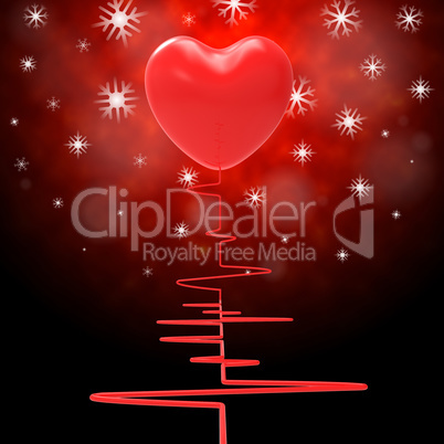 Heart Pulse Represents Valentine's Day And Electro