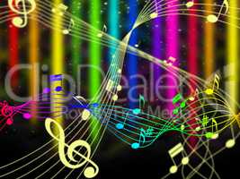 Background Color Shows Music Note And Acoustic