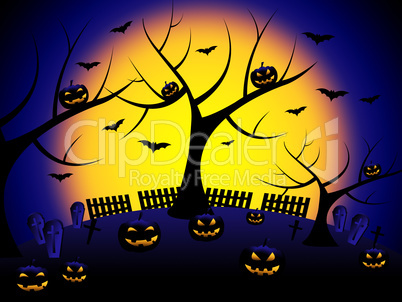 Tree Pumpkin Means Trick Or Treat And Environment