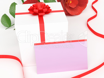 Gift Card Shows Presents Rose And Petal
