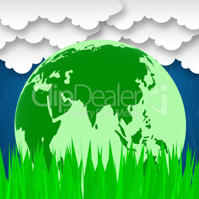 Global Word Represents Rural Planet And Worldly