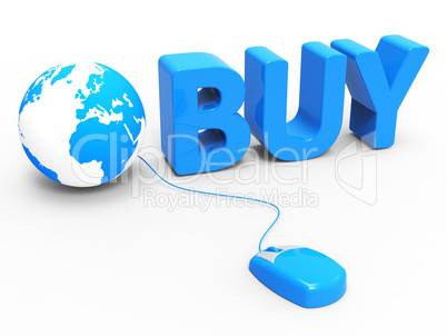 Internet Buy Represents World Wide Web And Retail