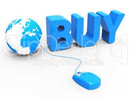 Internet Buy Represents World Wide Web And Retail