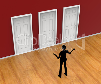 Choice Silhouette Indicates Door Frame And Alternative